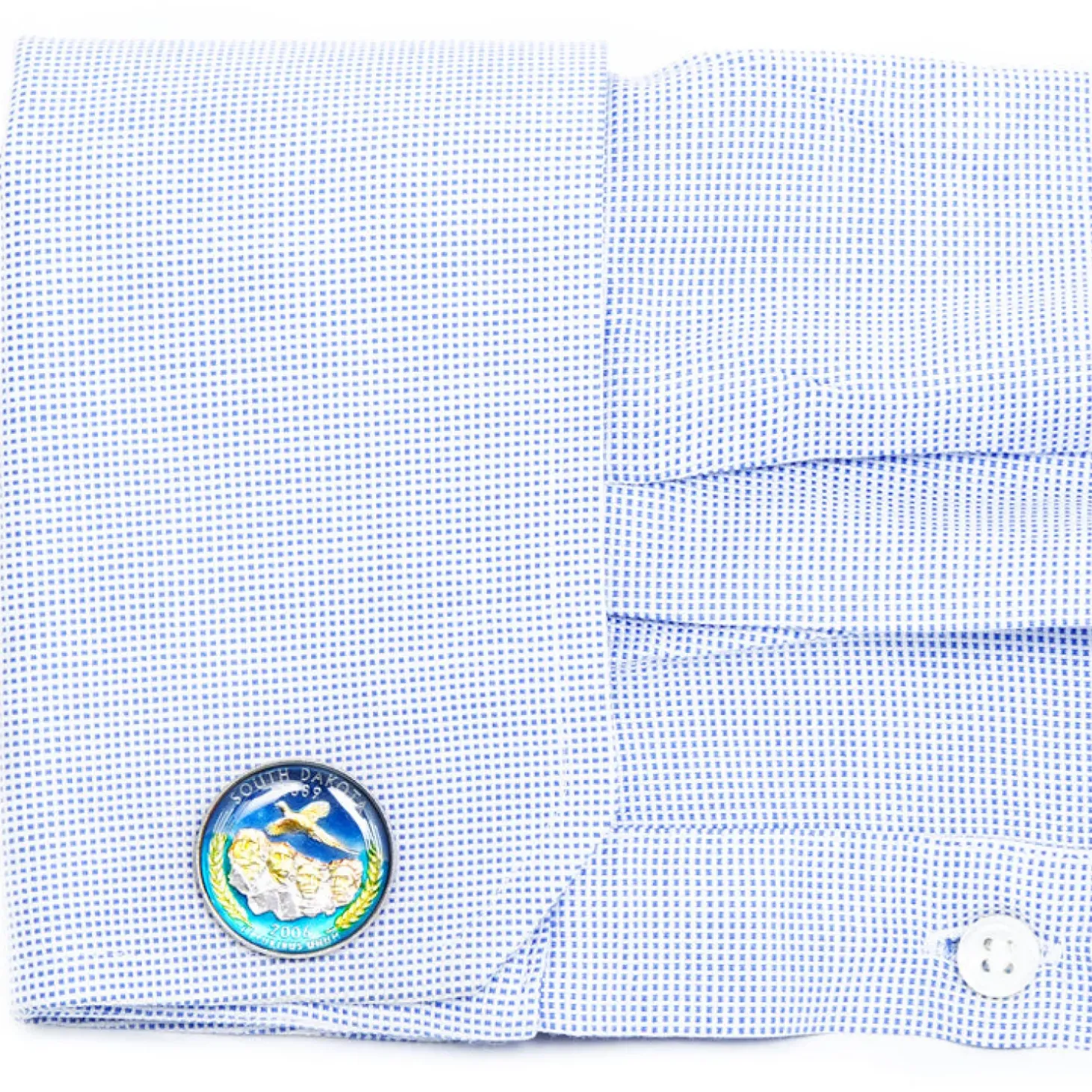 Ox and Bull Trading Co. Hand Painted South Dakota State Quarter Cufflinks