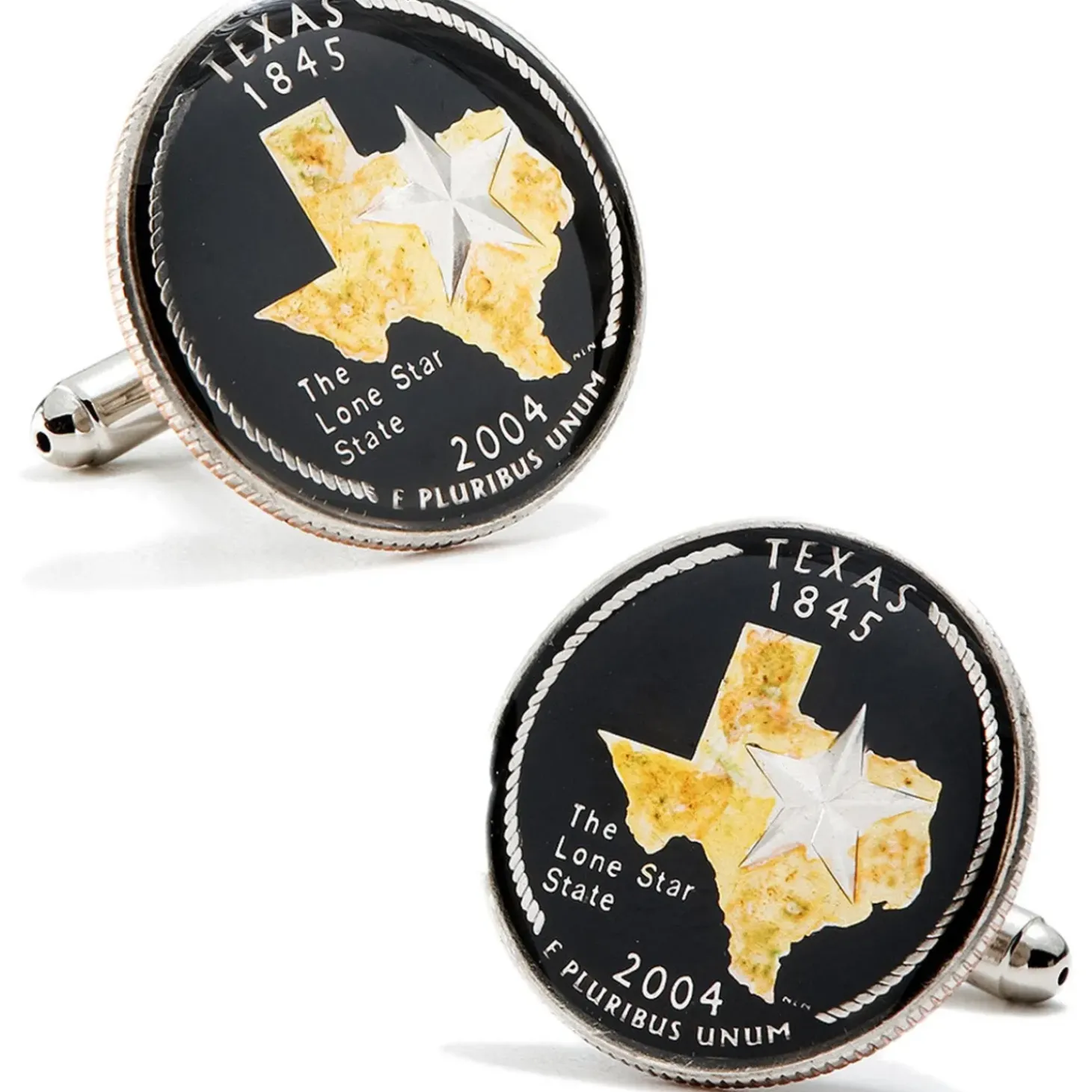 Ox and Bull Trading Co. Hand Painted Texas State Quarter Cufflinks
