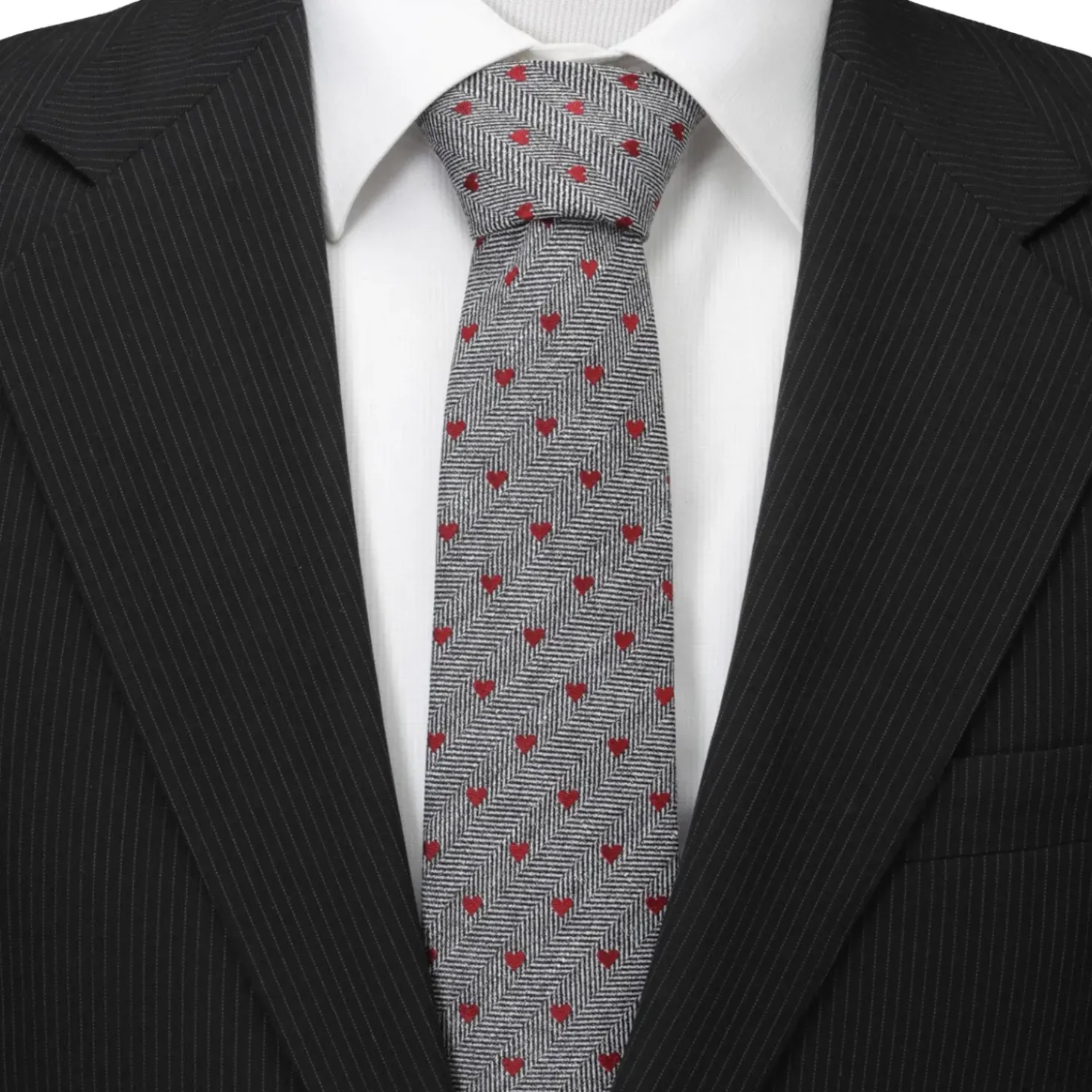 Cufflinks, Inc. Herringbone Heart Men's Tie