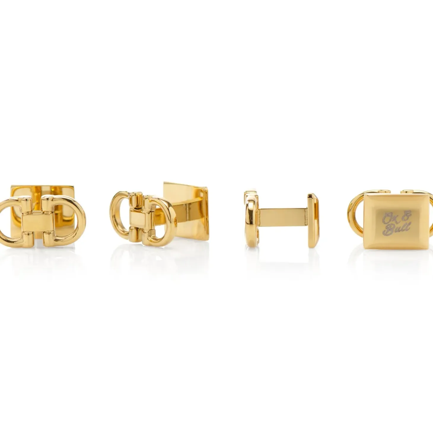 Ox and Bull Trading Co. Horse Bit Gold Stainless Steel Studs