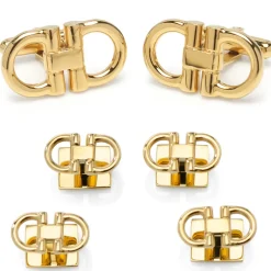 Ox and Bull Trading Co. Horse Bit Gold Stainless Steel Stud Set