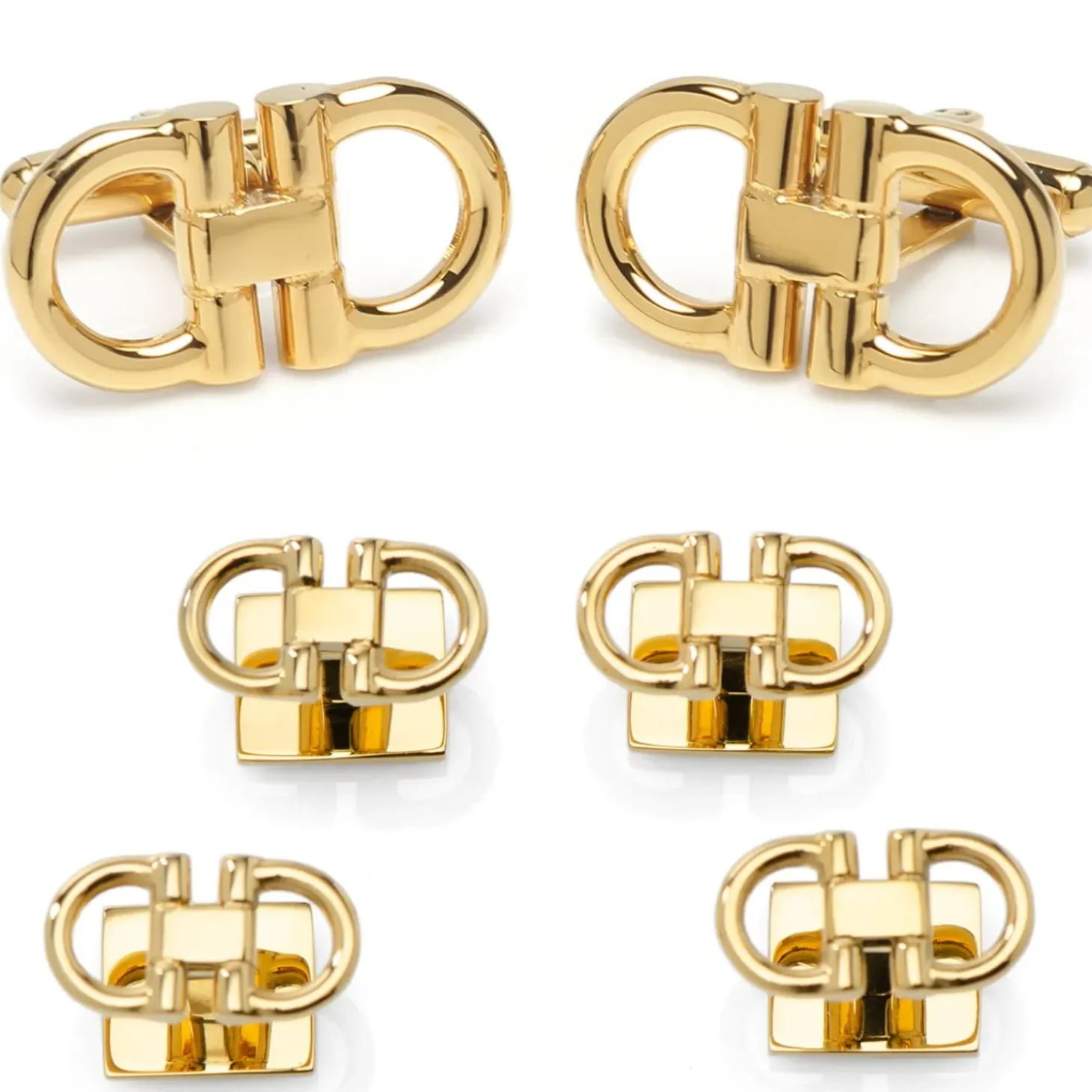 Ox and Bull Trading Co. Horse Bit Gold Stainless Steel Stud Set