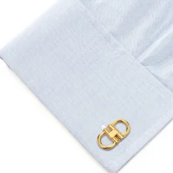 Ox and Bull Trading Co. Horse Bit Gold Stainless Steel Cufflinks