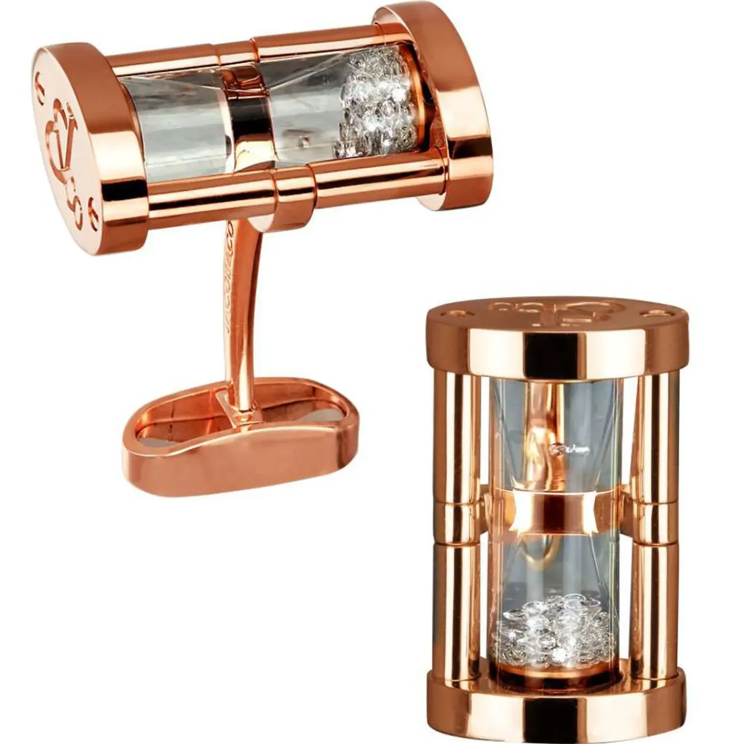Jacob & Co. Hour Glass Cufflinks with Floating Diamonds