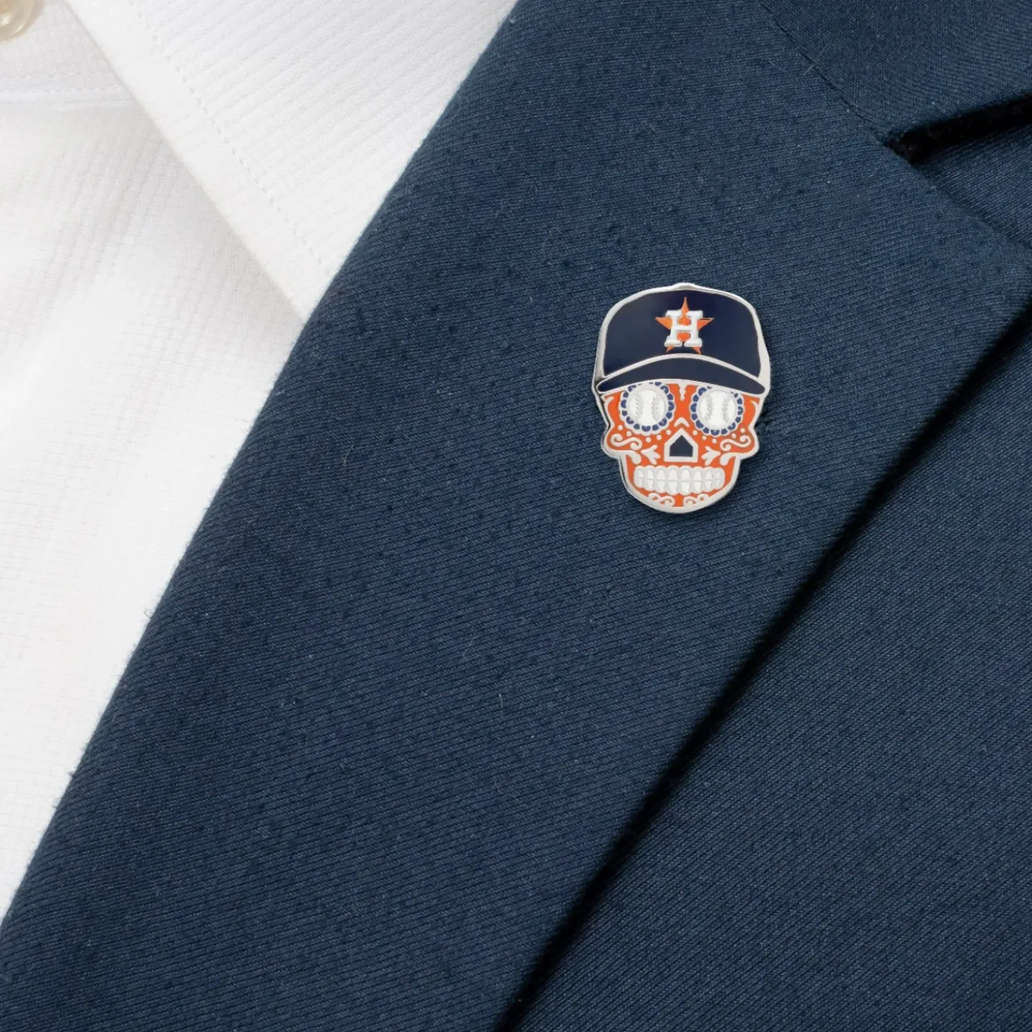 MLB Houston Astros Sugar Skull Lapel Pin