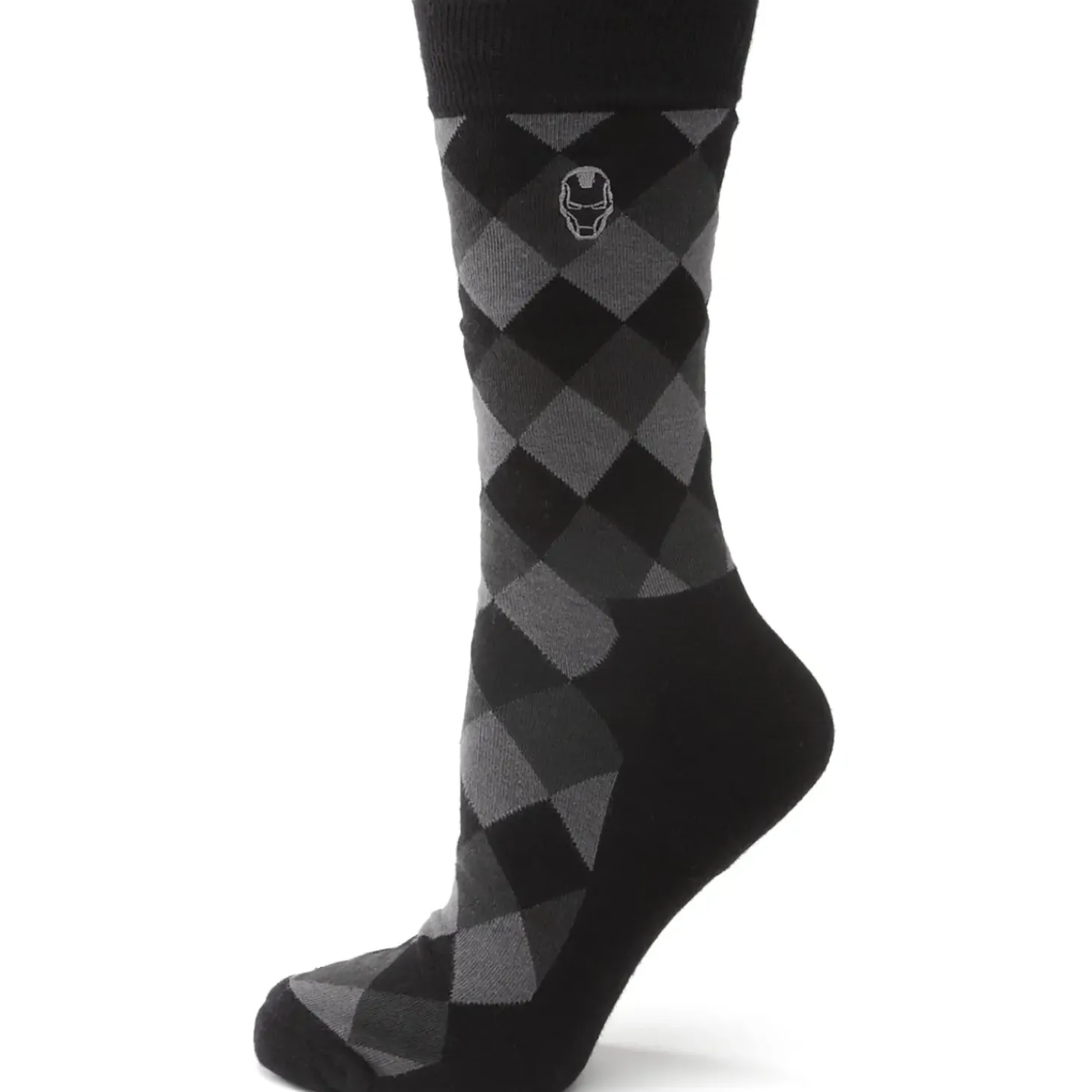 Marvel Iron Man Argyle Black Men's Socks