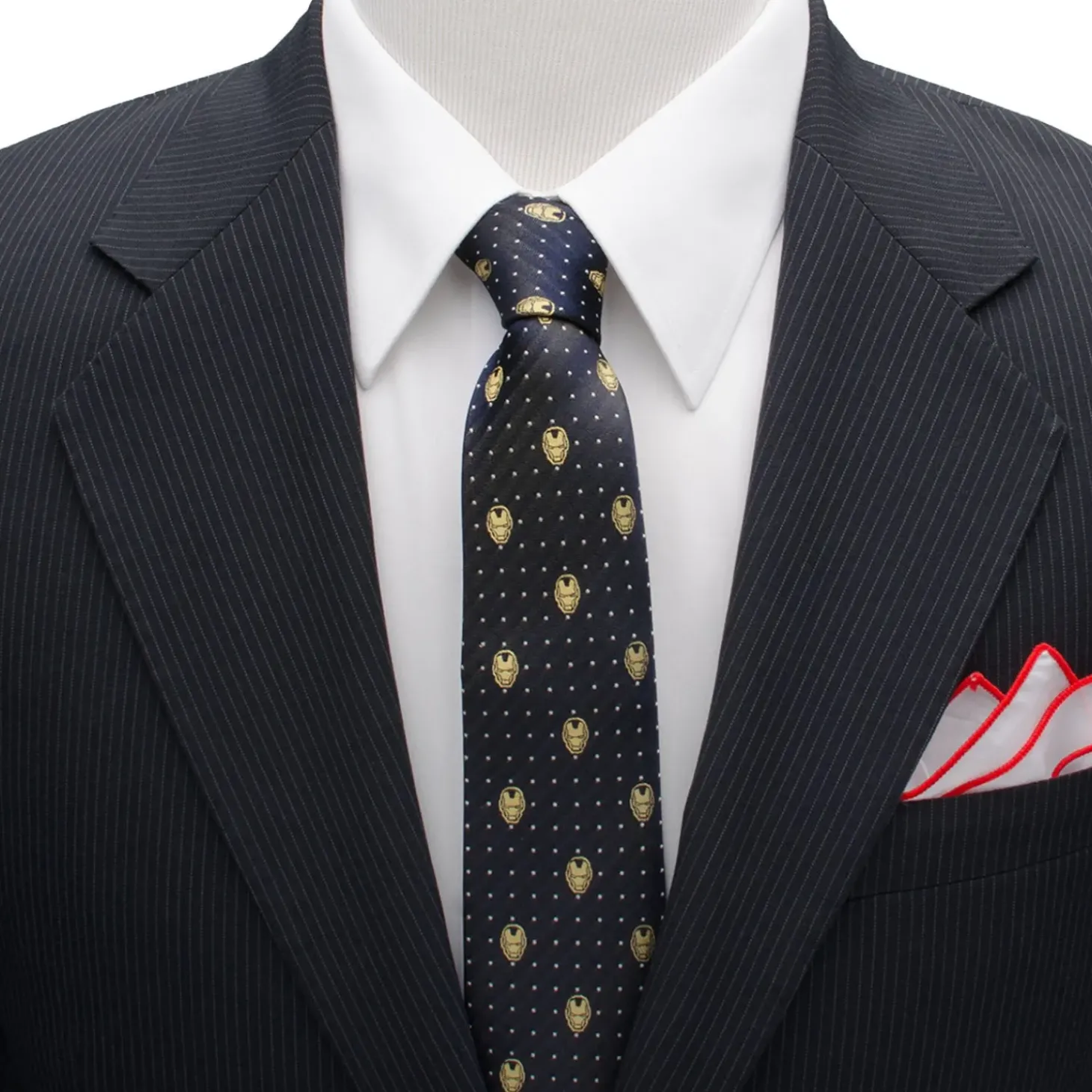 Marvel Iron Man Gray Dot Tie