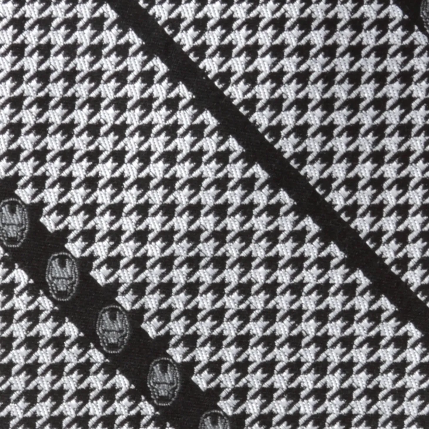 Marvel Iron Man Houndstooth Black Men's Tie