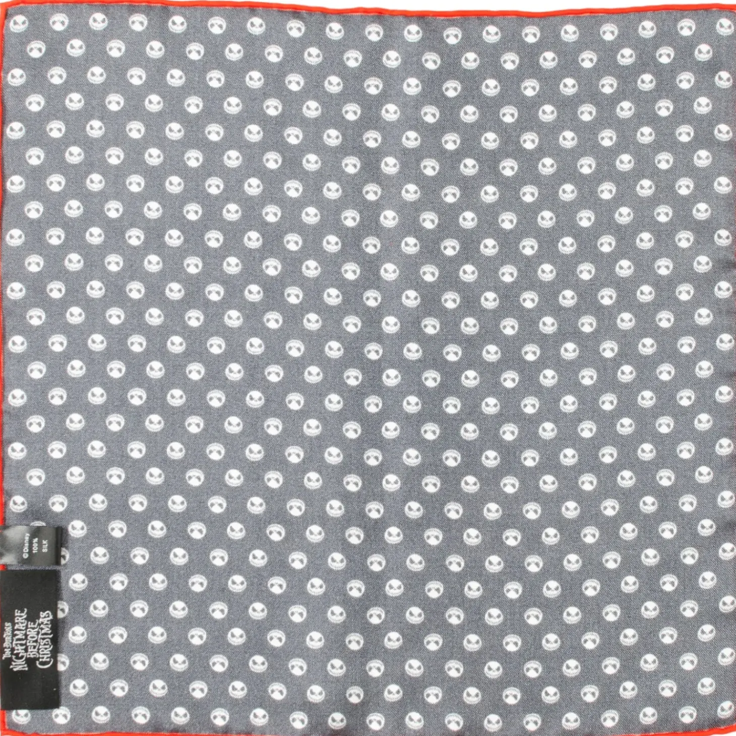 Disney Jack Skellington Men's Black Pocket Square