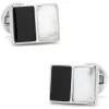 Ox and Bull Trading Co. Jade and Onyx Split Stainless Steel Cufflinks
