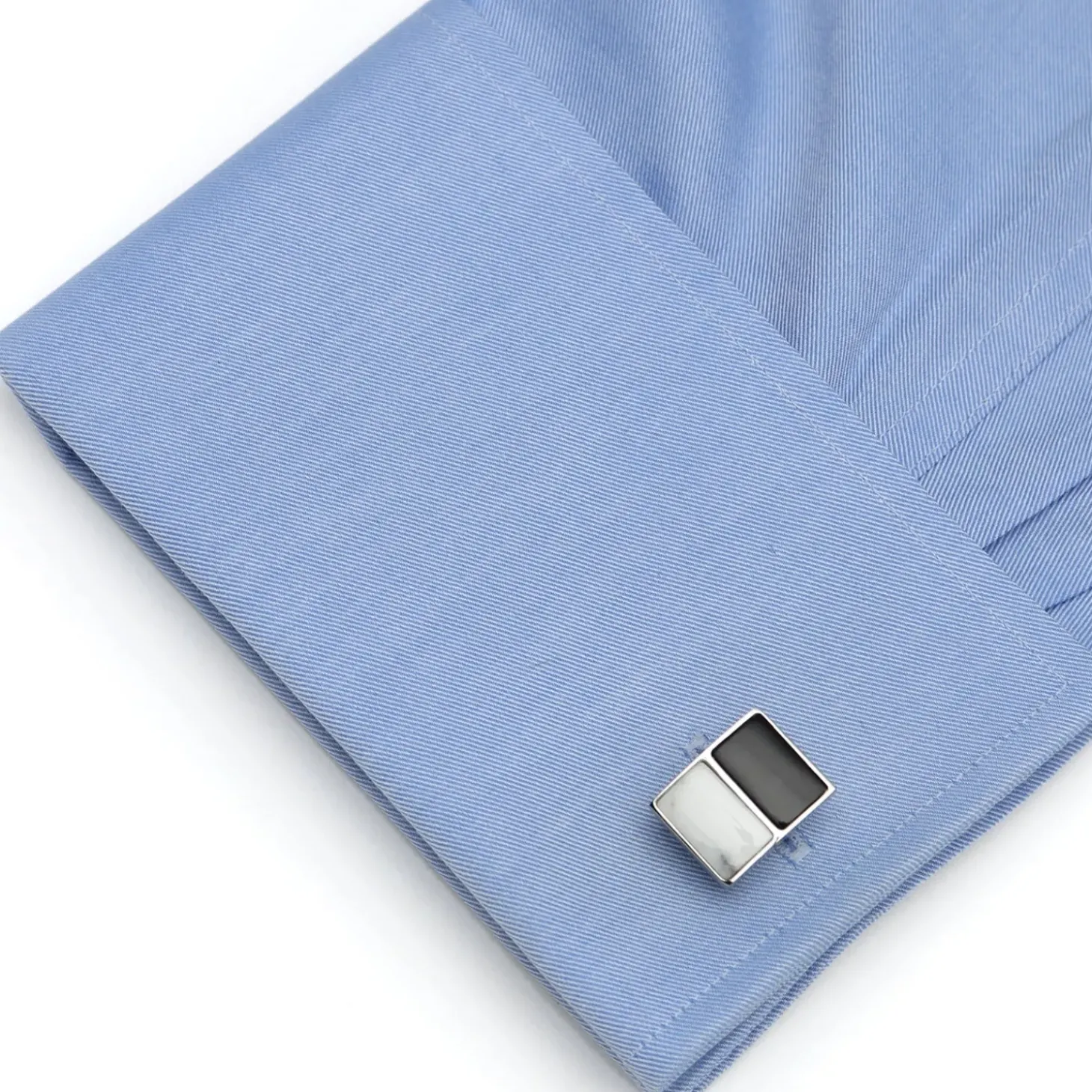 Ox and Bull Trading Co. Jade and Onyx Split Stainless Steel Cufflinks