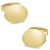 Deakin & Francis 18K Gold Plain Oval Cufflinks