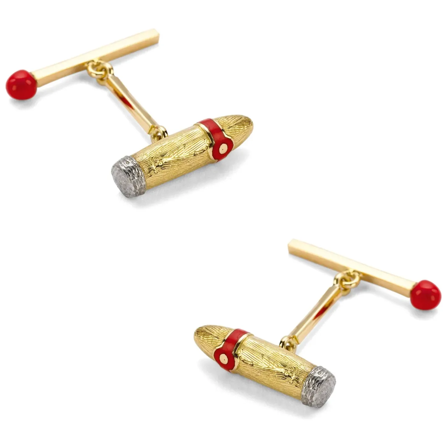 Deakin & Francis 18K Yellow Gold Cigar & Matchstick Cufflinks