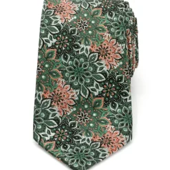 Ox and Bull Trading Co. Kaleido Floral Coral Accented Men's Tie