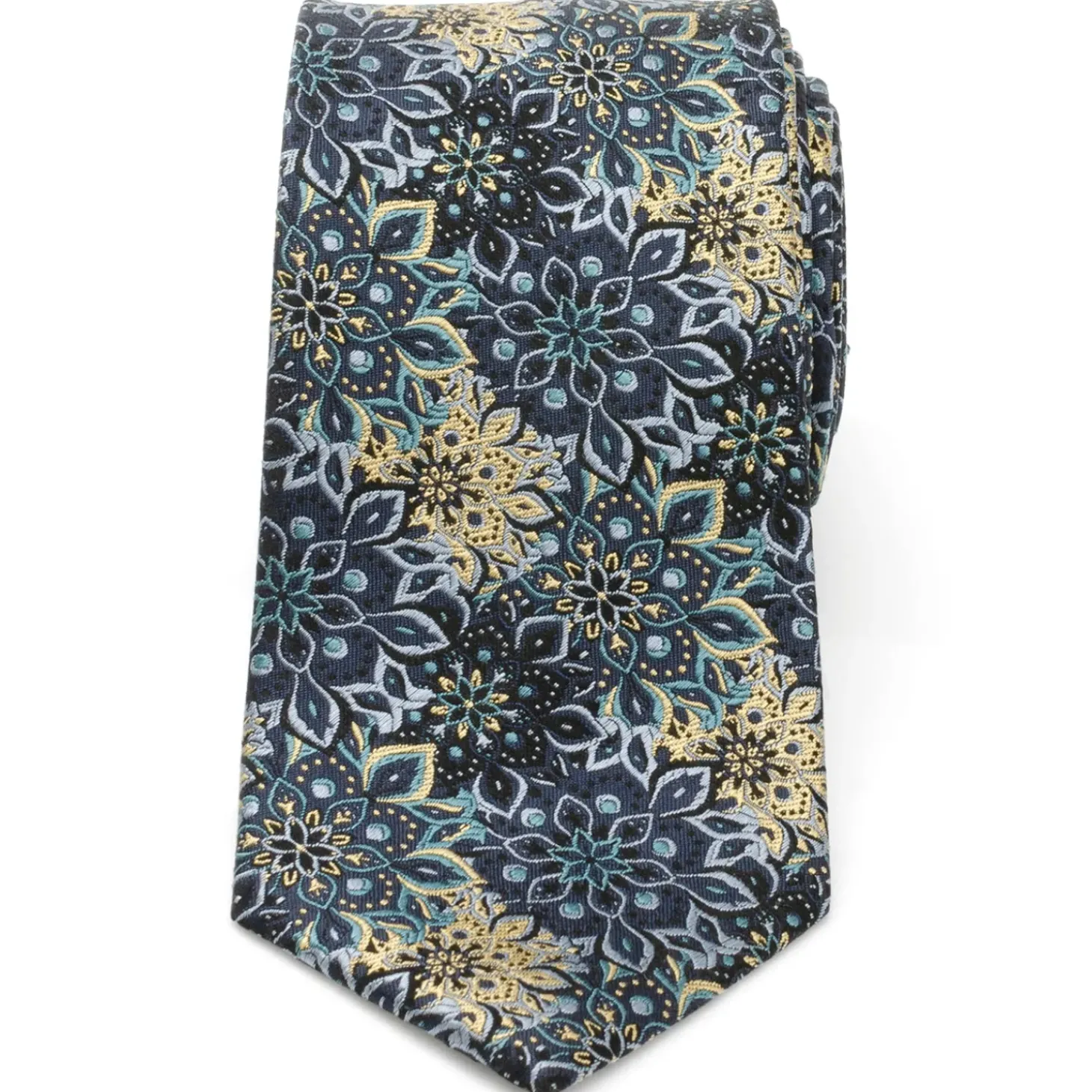 Ox and Bull Trading Co. Kaleido Floral Navy Tan Accented Men's Tie