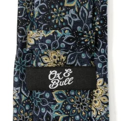 Ox and Bull Trading Co. Kaleido Floral Navy Tan Accented Men's Tie