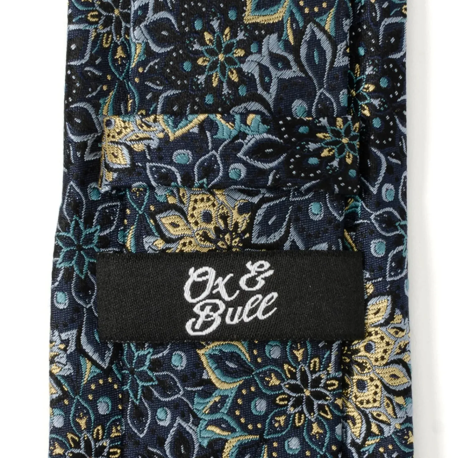Ox and Bull Trading Co. Kaleido Floral Navy Tan Accented Men's Tie