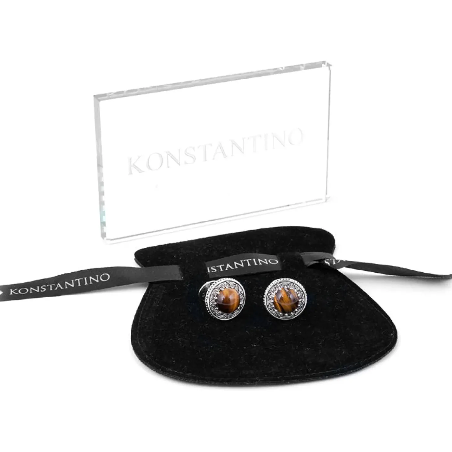 Konstantino Tiger's Eye Cufflinks