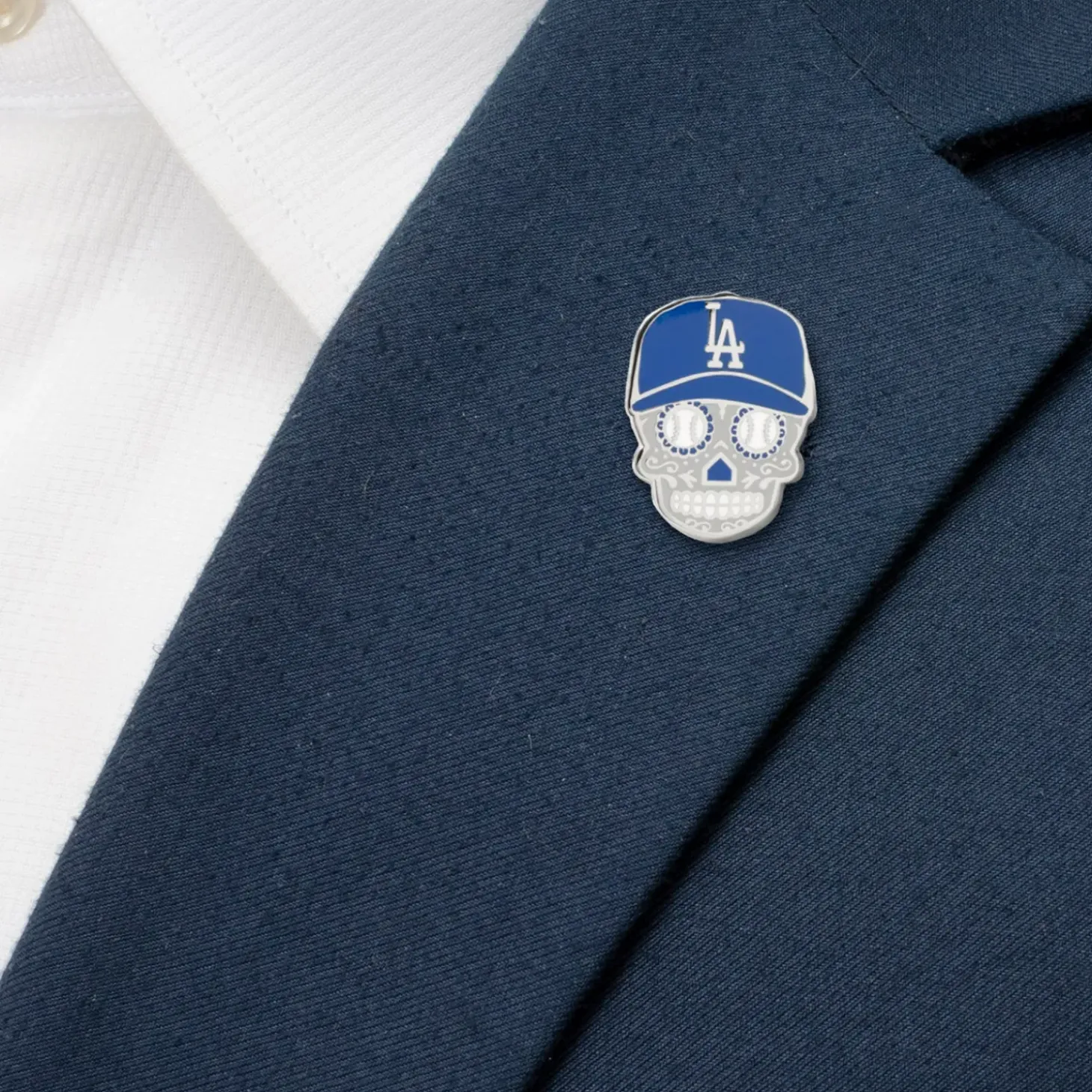 MLB LA Dodgers Sugar Skull Lapel Pin