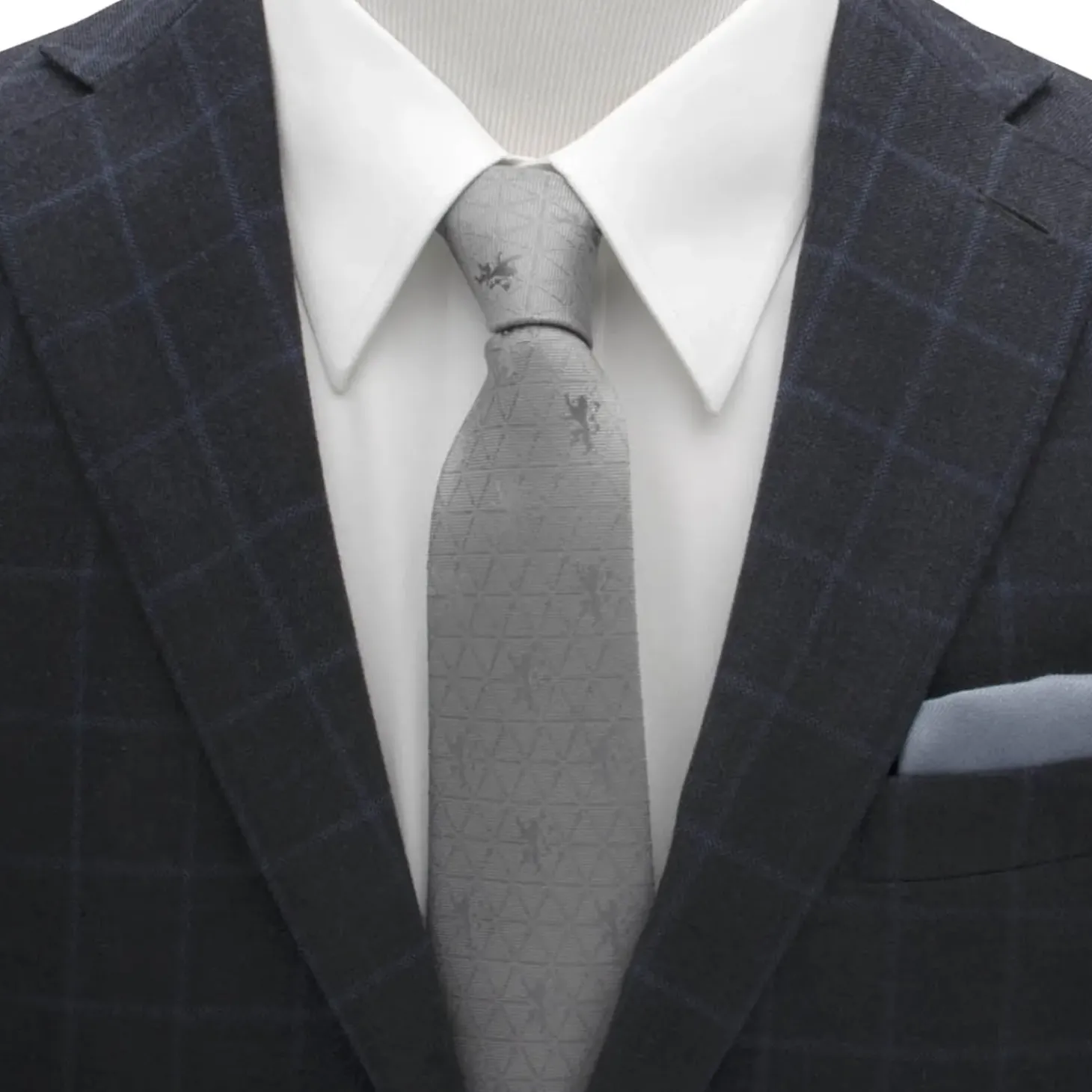Game of Thrones Lannister Geometric Sword Gray Men's Tie