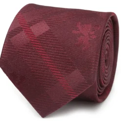 Game of Thrones Lannister Lion Red Plaid Silk Men's Tie