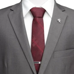 Game of Thrones Lannister Lion Red Plaid Silk Men's Tie