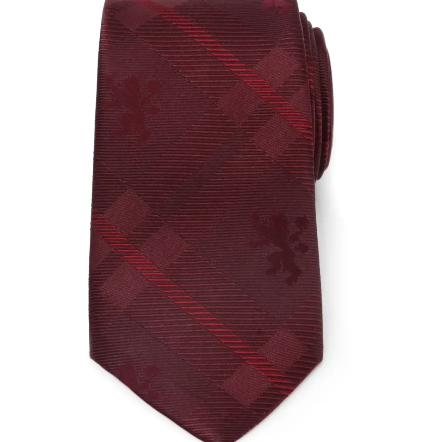 Game of Thrones Lannister Lion Red Plaid Silk Men's Tie