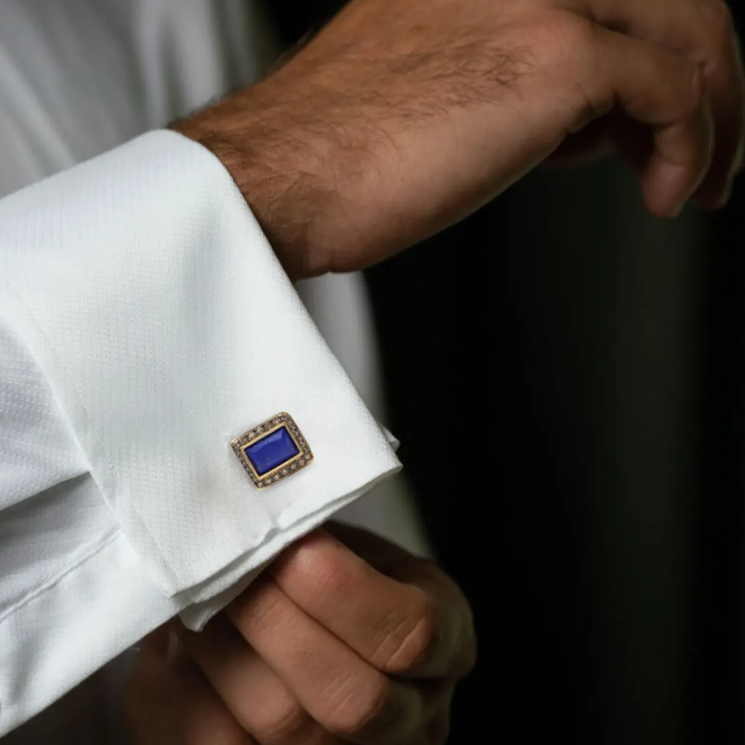 Armenta Lapis Lazuli with Diamond Cufflinks