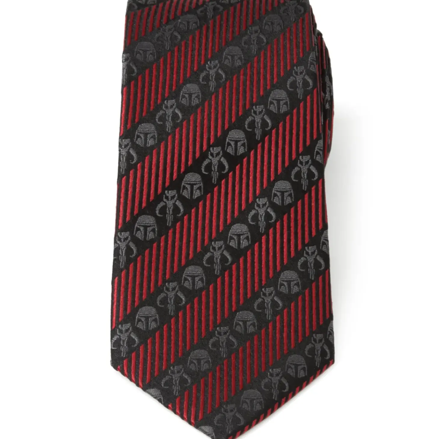 Star Wars Mandalorian Black Red Stripe Men's Tie