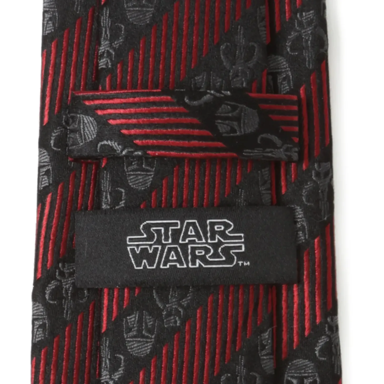 Star Wars Mandalorian Black Red Stripe Men's Tie