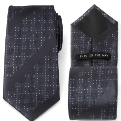 Star Wars Mandalorian Blue Stripe Dotted Men's Tie
