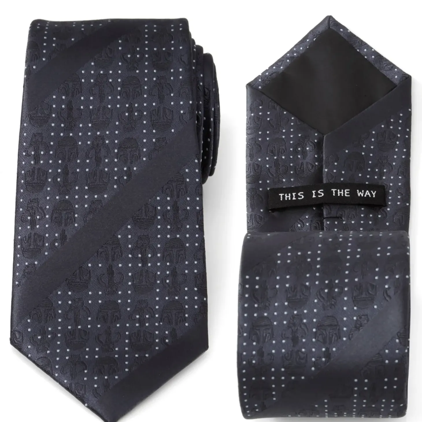 Star Wars Mandalorian Blue Stripe Dotted Men's Tie