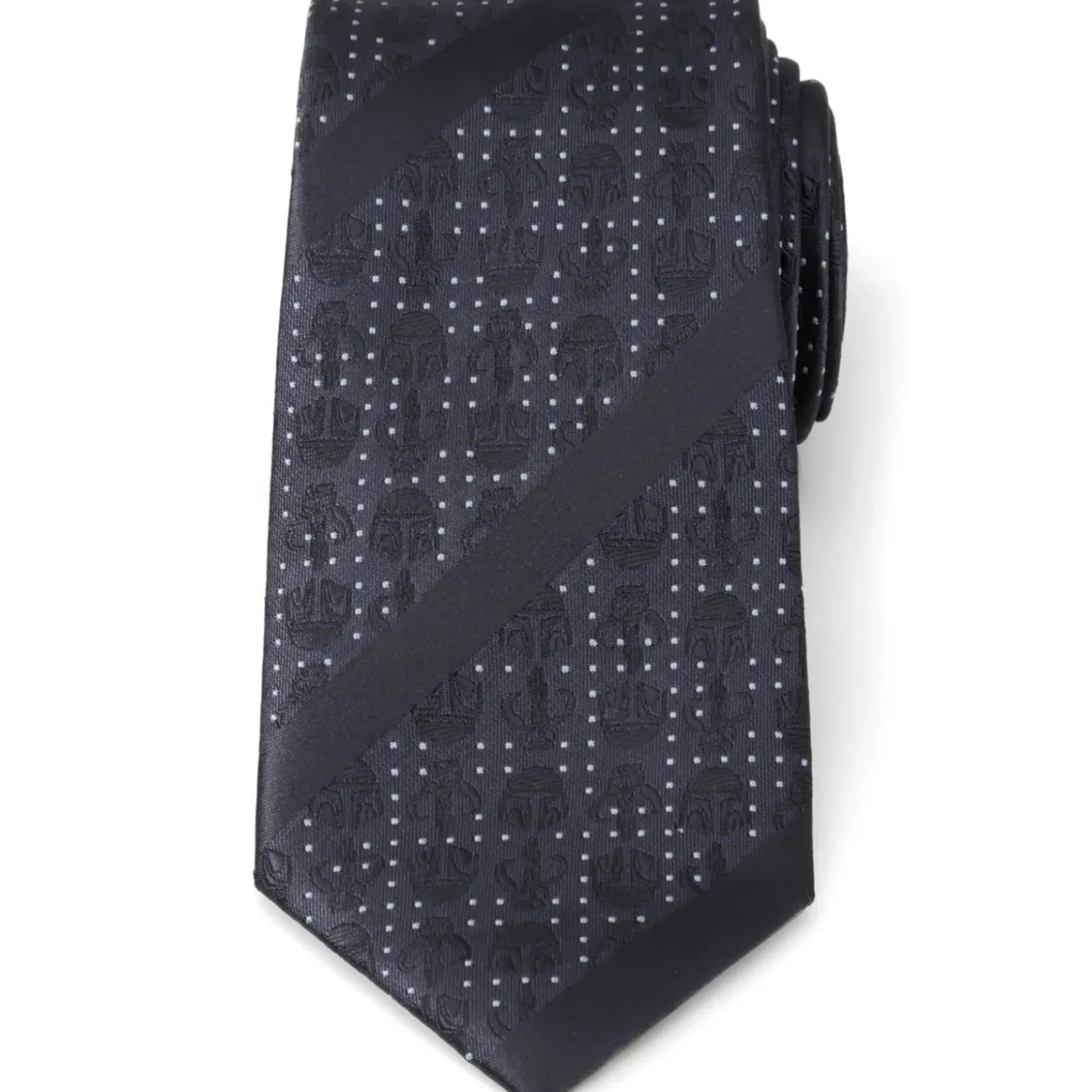 Star Wars Mandalorian Blue Stripe Dotted Men's Tie