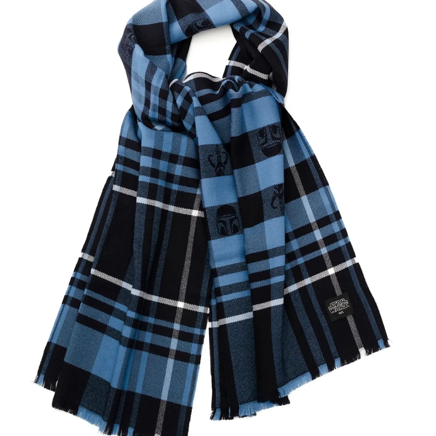 Star Wars Mandalorian Blue Tartan Scarf