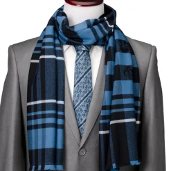 Star Wars Mandalorian Blue Tartan Scarf