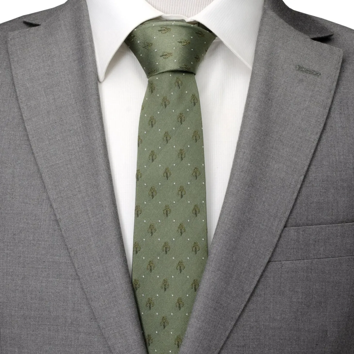 Star Wars Mandalorian Dot Sage Green Men's Tie