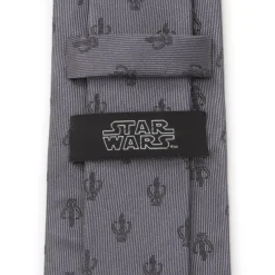 Star Wars Mandalorian Gray Silk Men's Tie