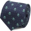 Star Wars Mandalorian Helmet Dotted Navy Tie