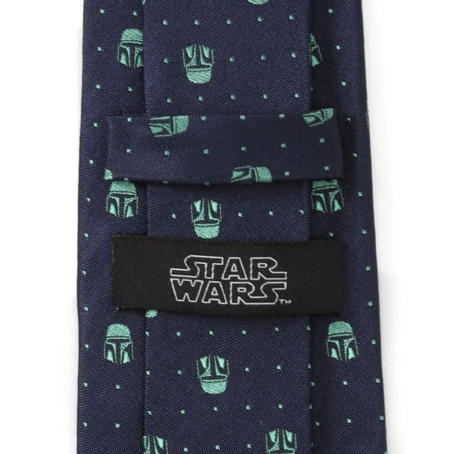 Star Wars Mandalorian Helmet Dotted Navy Tie