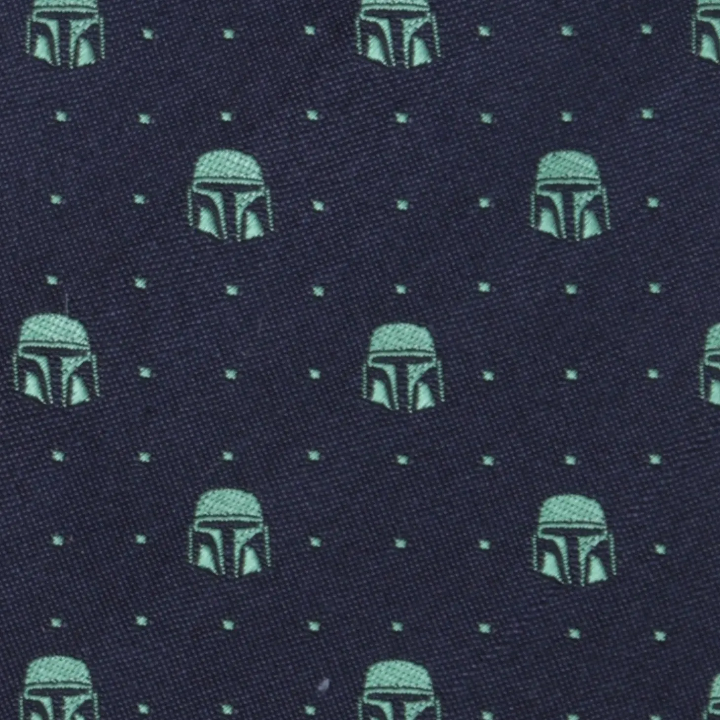 Star Wars Mandalorian Helmet Dotted Navy Tie