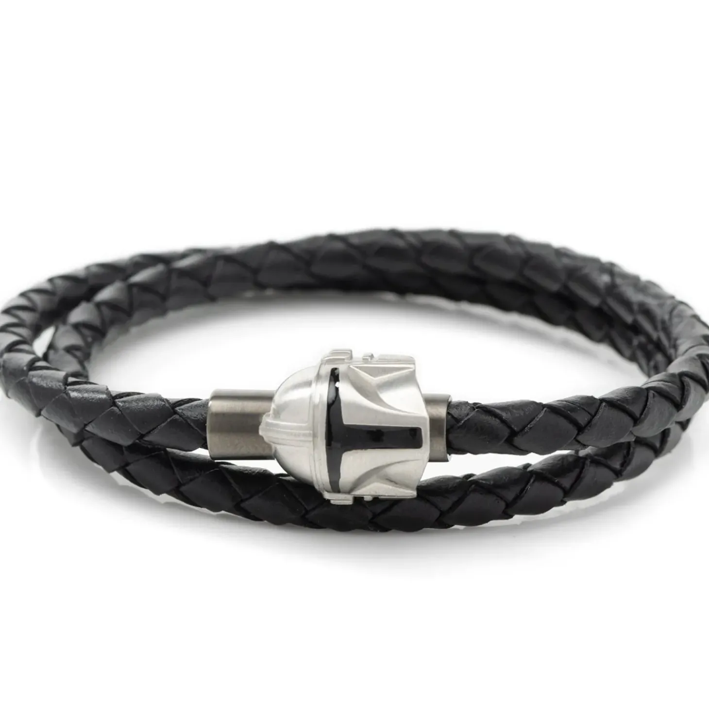 Star Wars Mandalorian Helmet Double Wrap Stainless Steel Bracelet