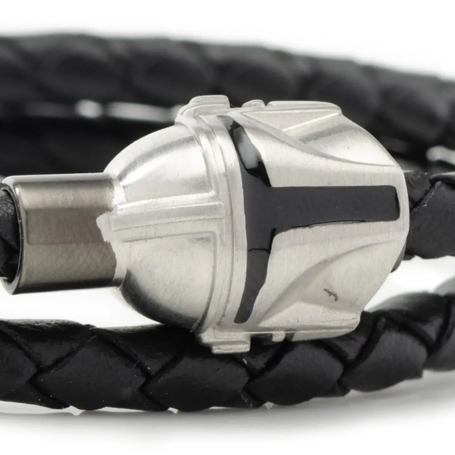 Star Wars Mandalorian Helmet Double Wrap Stainless Steel Bracelet