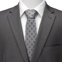 Star Wars Mandalorian Helmet Gray Men's Tie