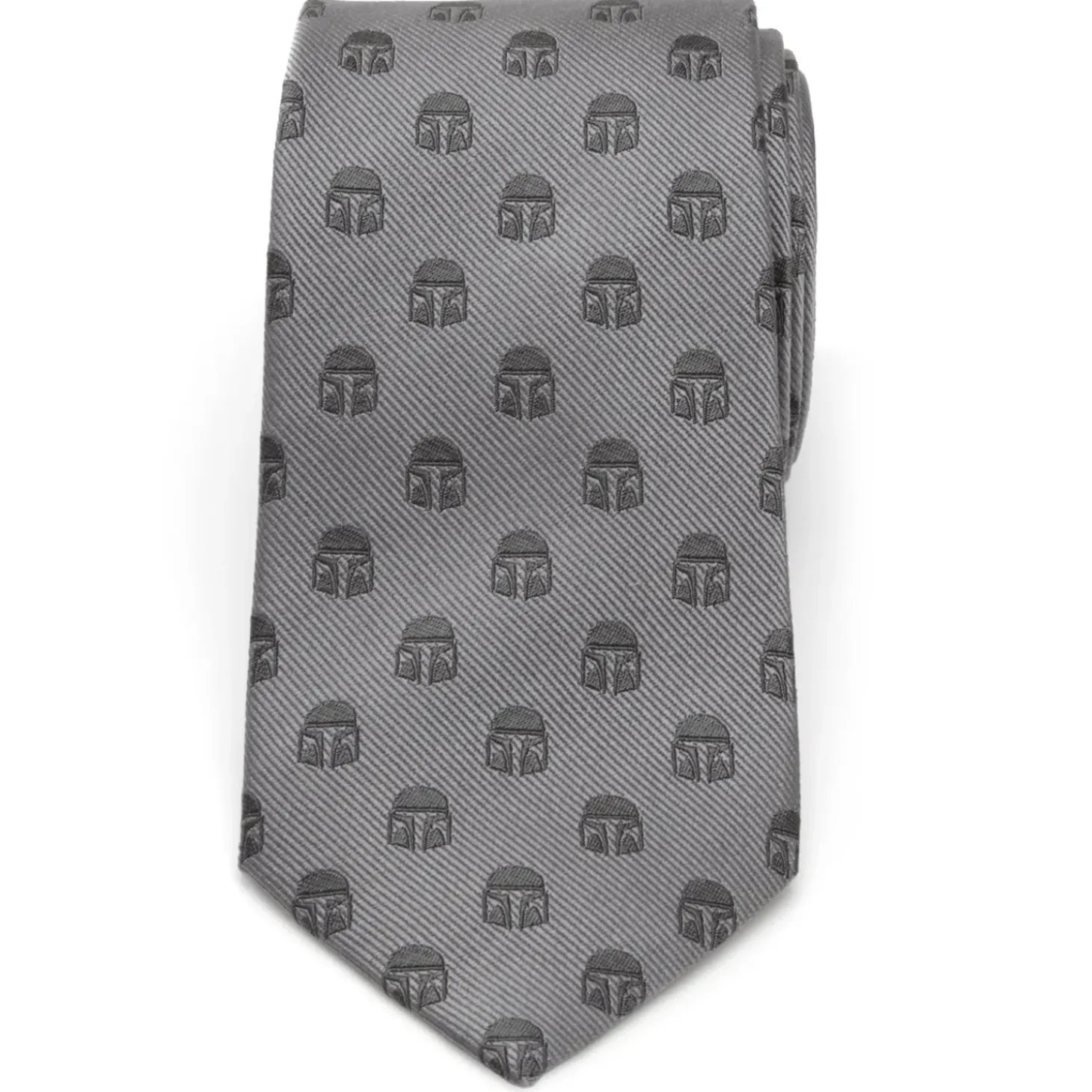 Star Wars Mandalorian Helmet Gray Men's Tie