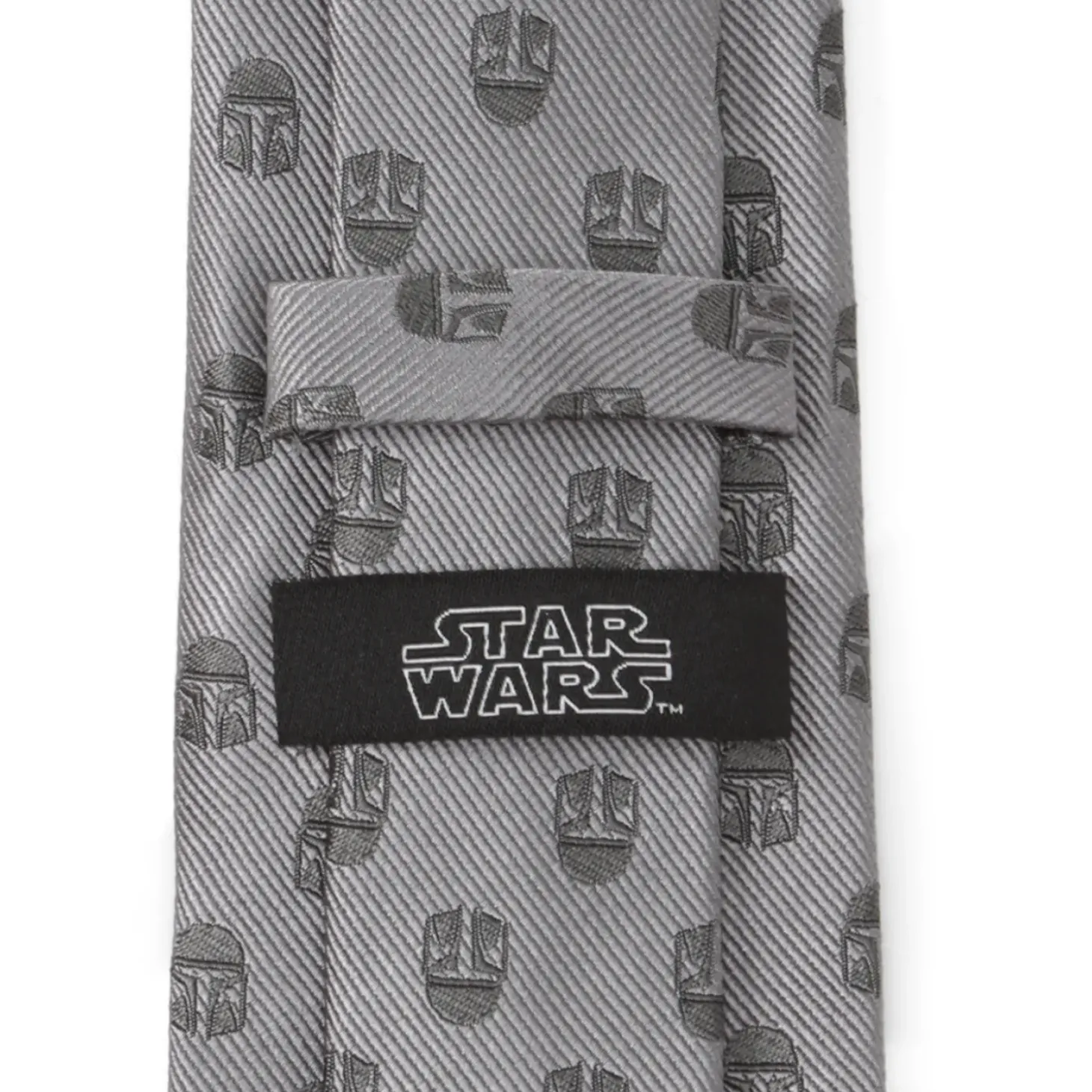 Star Wars Mandalorian Helmet Gray Men's Tie