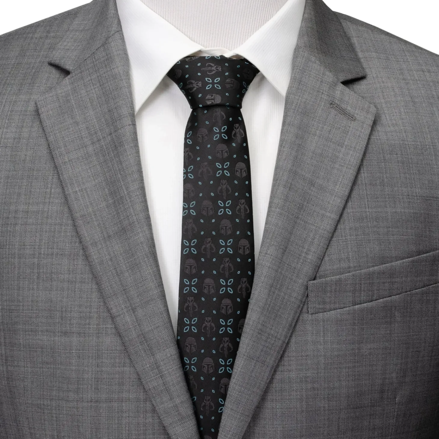Star Wars Mandalorian Motif Black Men's Tie