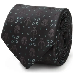 Star Wars Mandalorian Motif Black Men's Tie