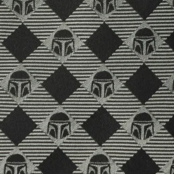 Star Wars Mandalorian Plaid Black Gray Men's Tie