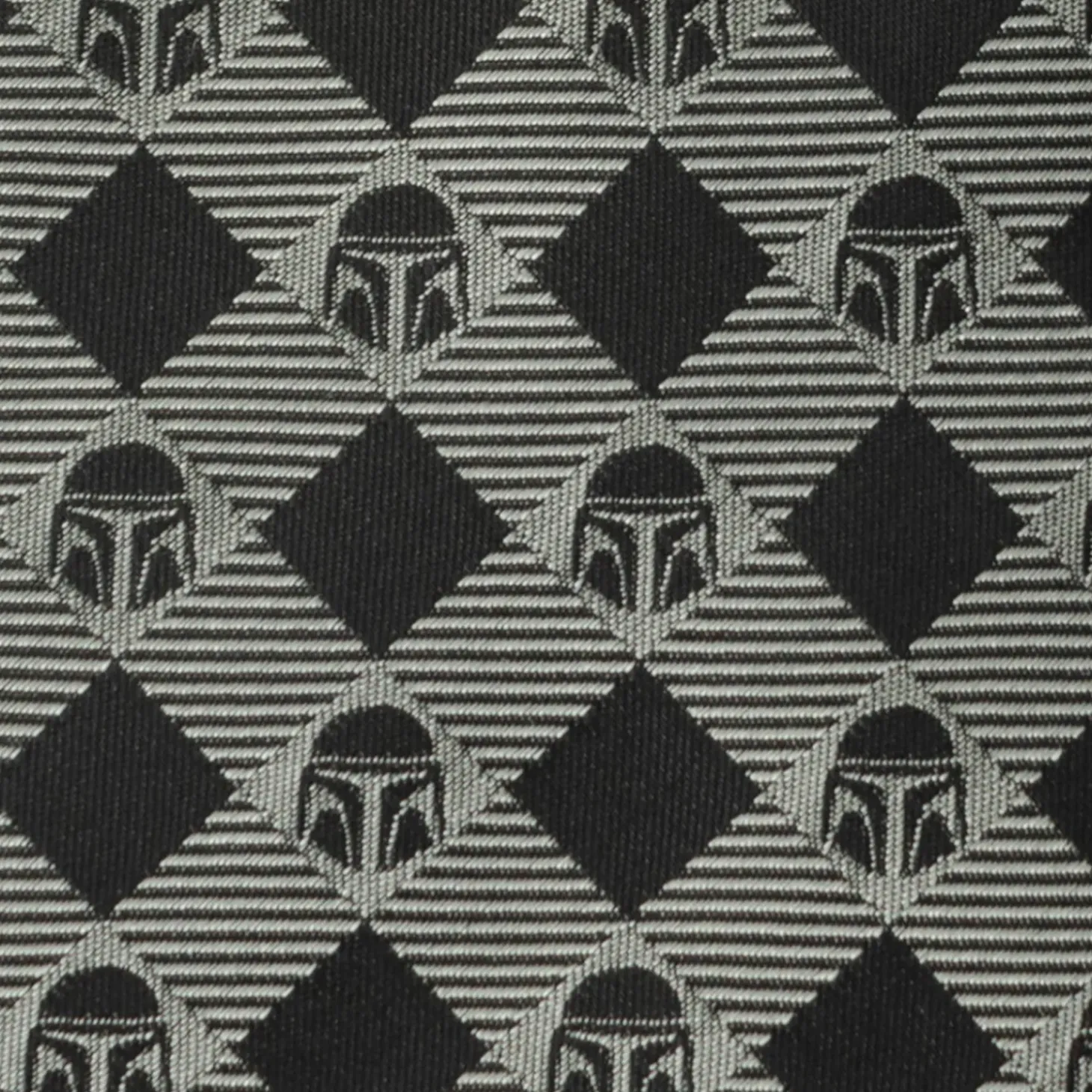 Star Wars Mandalorian Plaid Black Gray Men's Tie