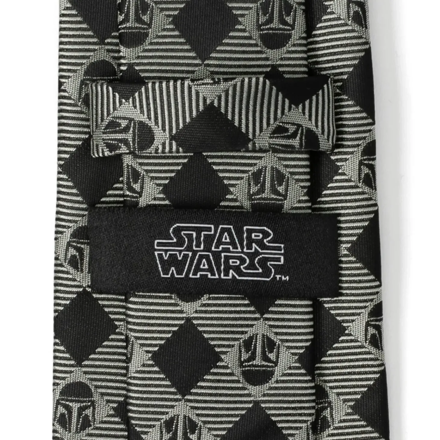 Star Wars Mandalorian Plaid Black Gray Men's Tie
